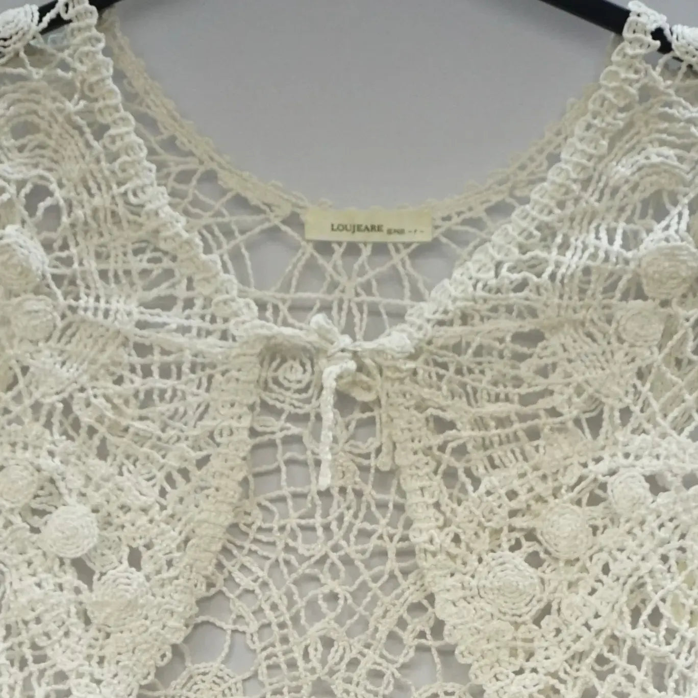 Vintage White Crochet Top Center