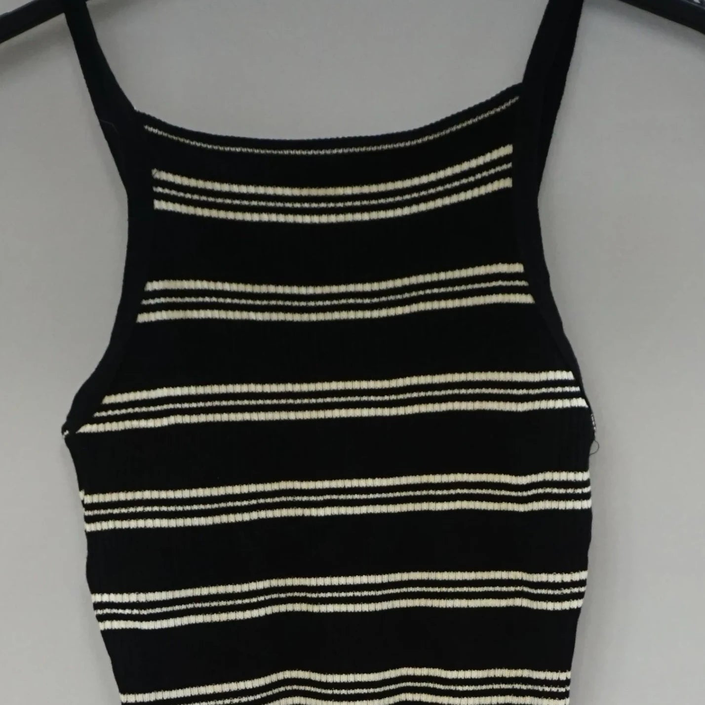 Vintage Black Stripes Top Center