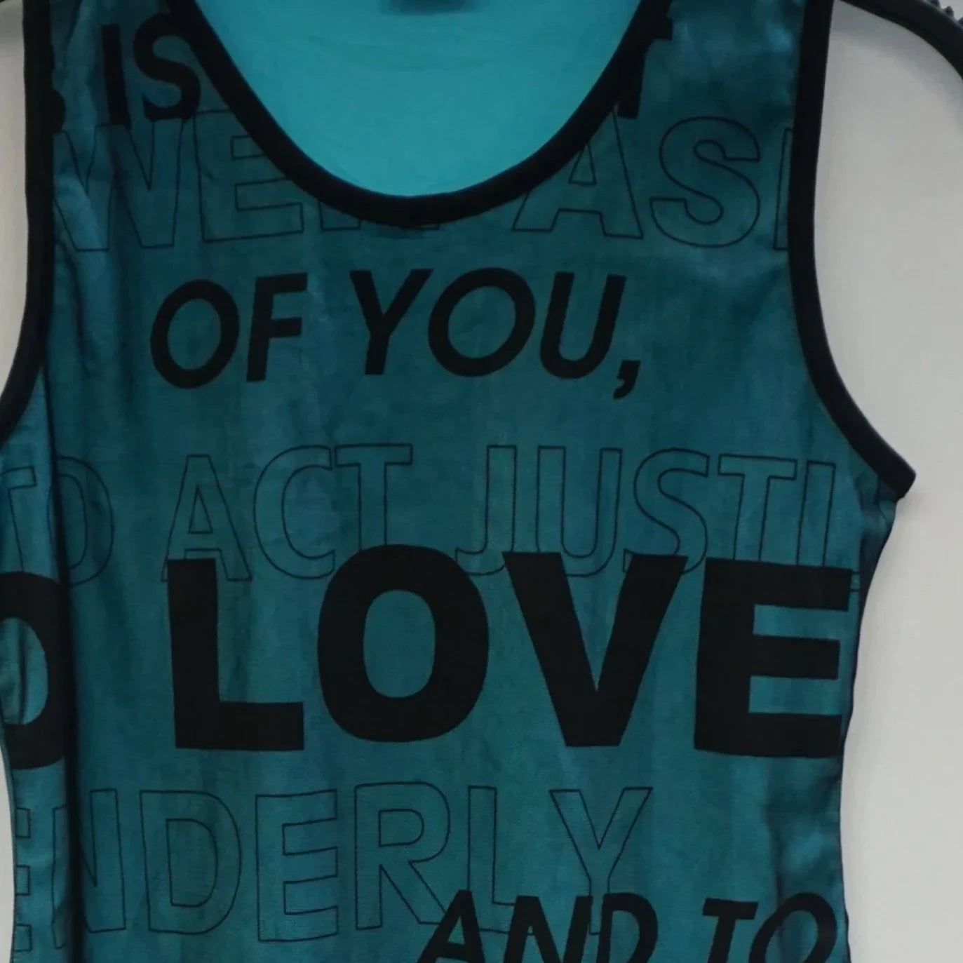 Vintage Teal Mesh Top Center