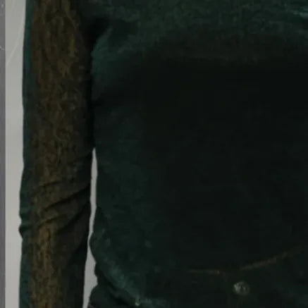Vintage Dark Green Mesh Top Center
