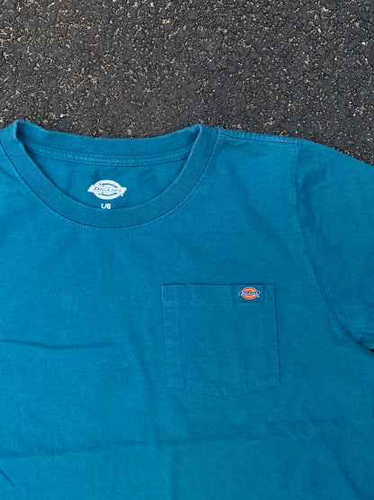 Dickies Teal Blue Pocket Tee - XL - Heavyweight Cotton Boxy Fit