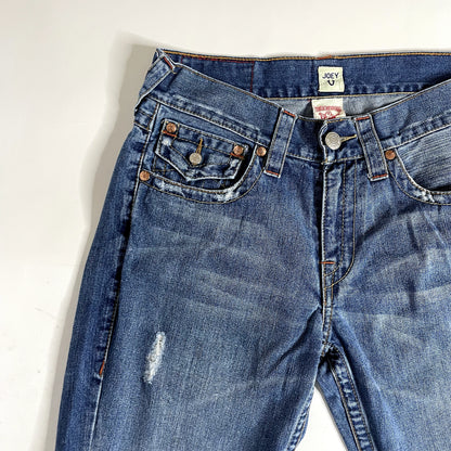 Vintage True Religion Denim Embroidered Mushroom Patch Low Rise Jeans