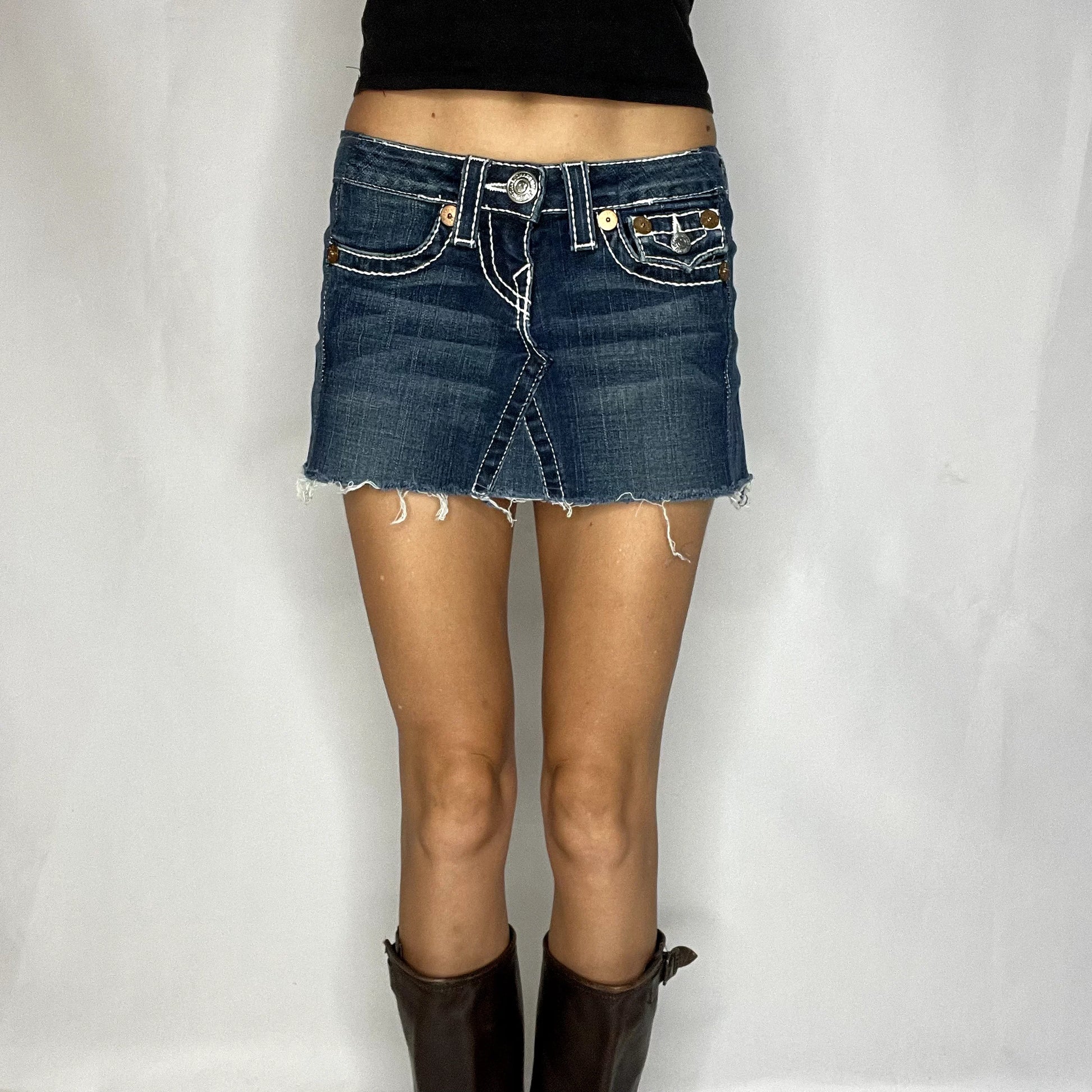 Vintage True Religion Denim Mini Skirt