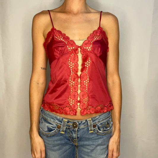 Vintage Red Lace Top
