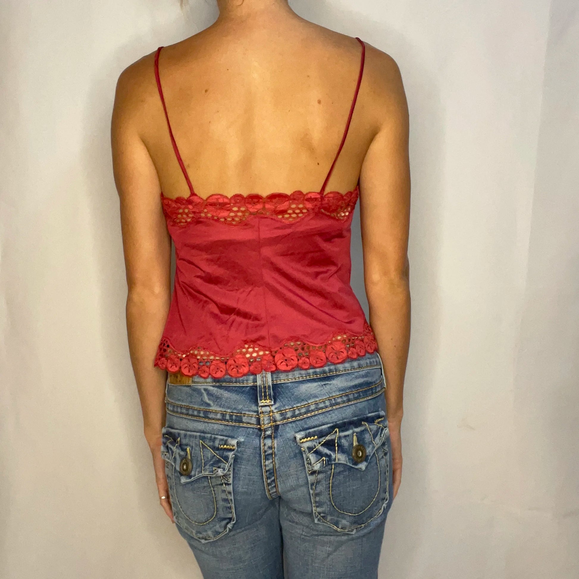 Vintage Red Lace Top