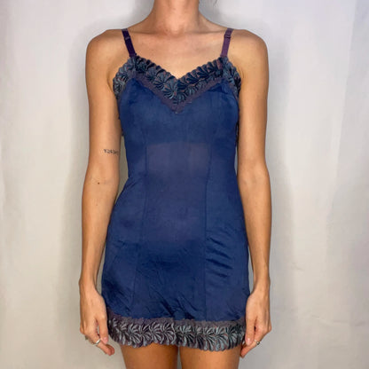 Vintage Navy Blue Slip Dress