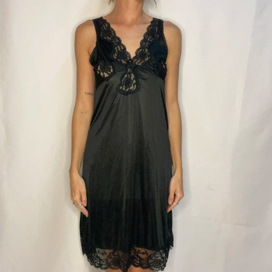 Vintage Black Slip Dress