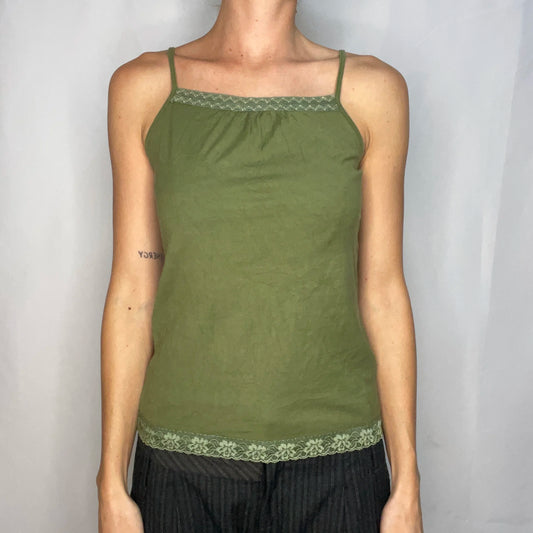 Vintage Green Lace Tank Top