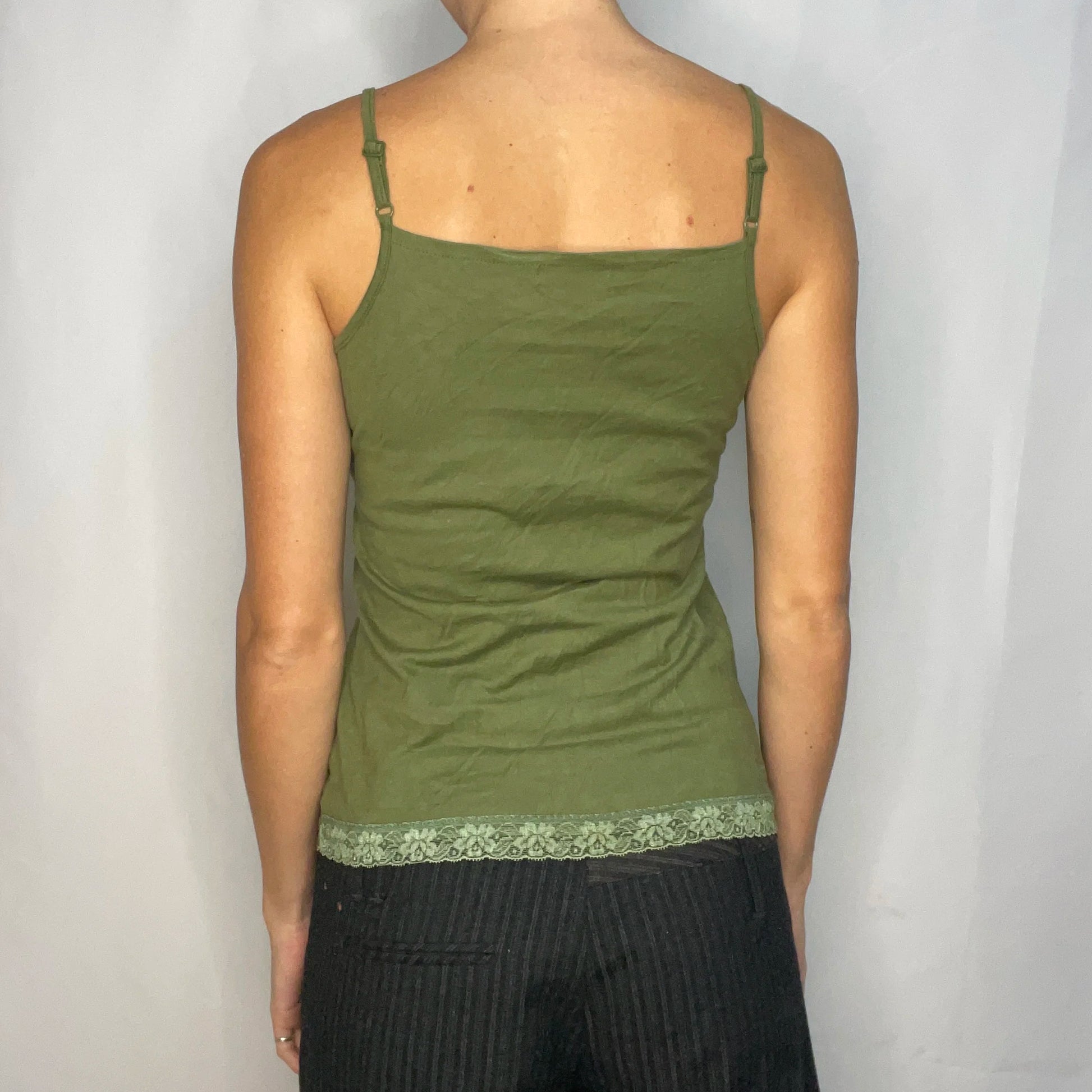 Vintage Green Lace Tank Top