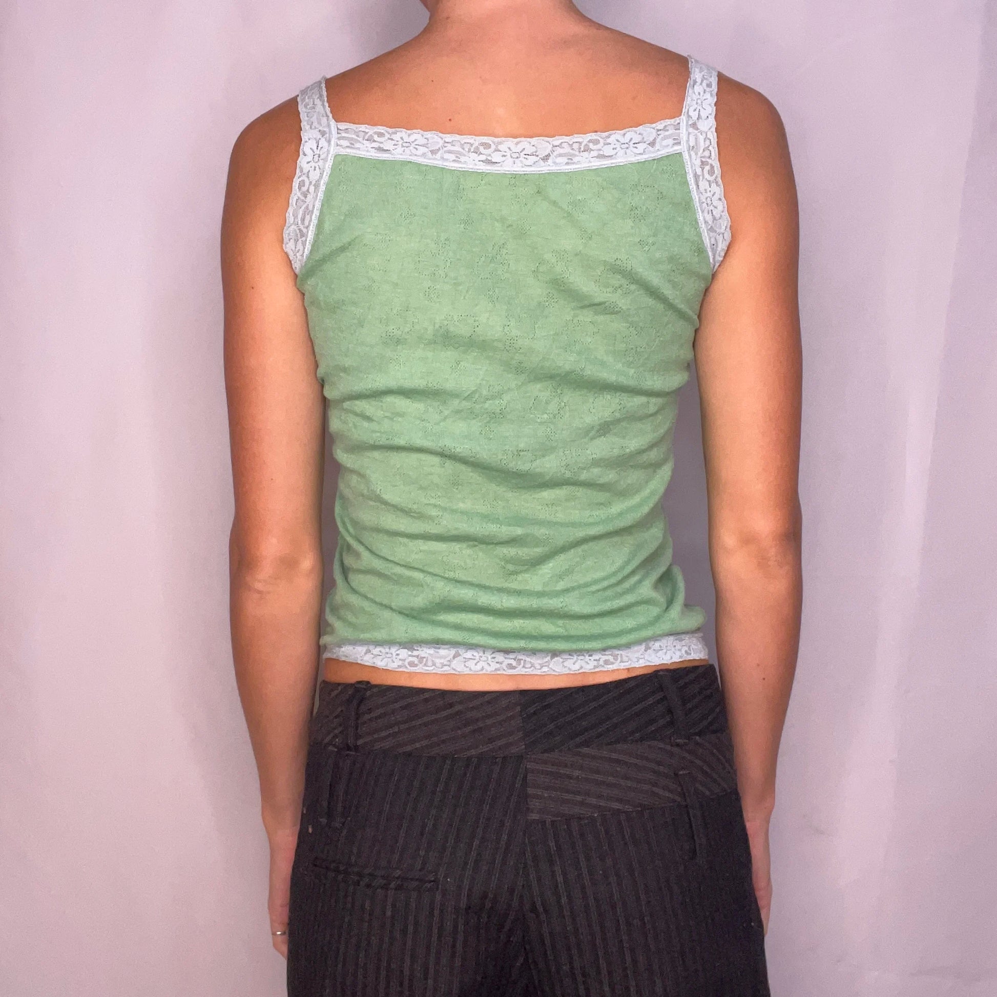 Vintage Green Lace Tank Top