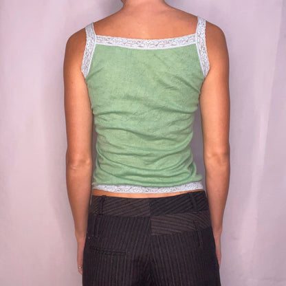 Vintage Green Lace Tank Top