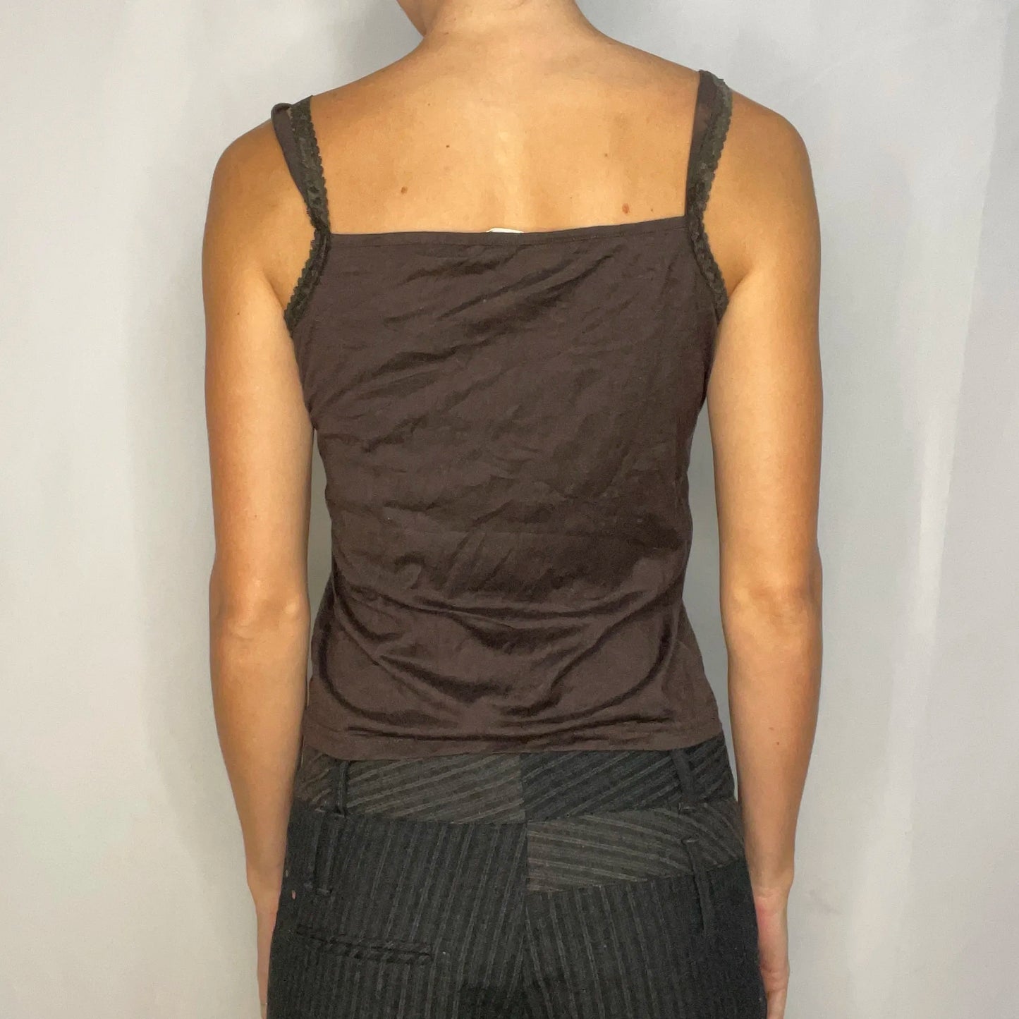 Vintage Brown Lace Tank Top