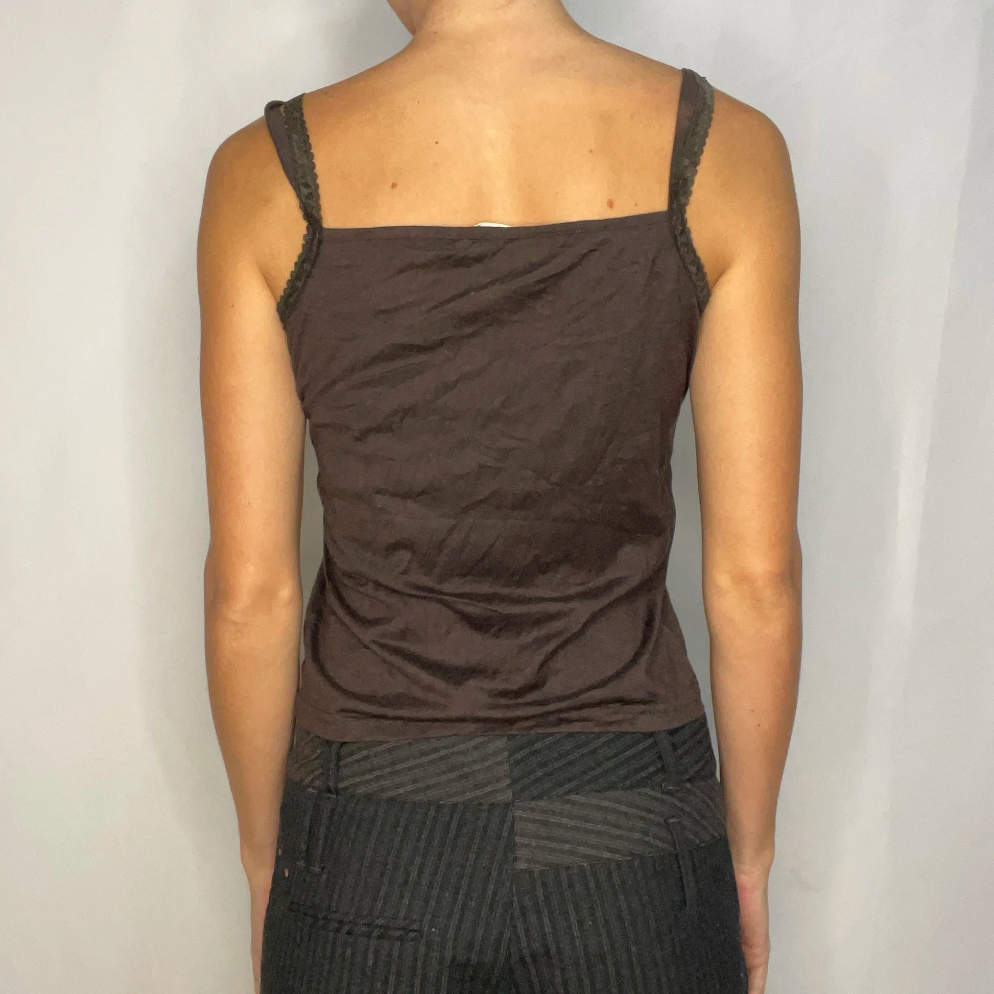 Vintage Brown Lace Tank Top