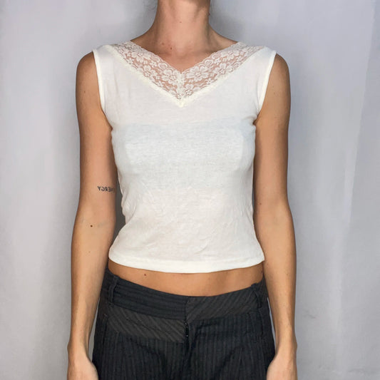 Vintage White Lace Tank Top