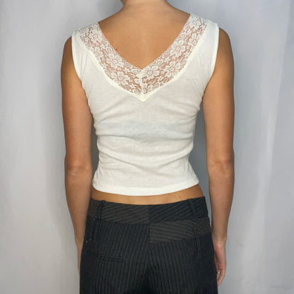Vintage White Lace Tank Top