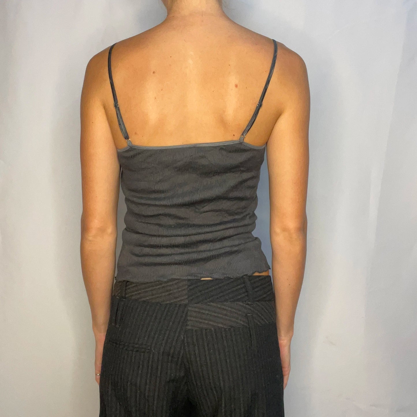 Vintage Gray Lace Tank Top