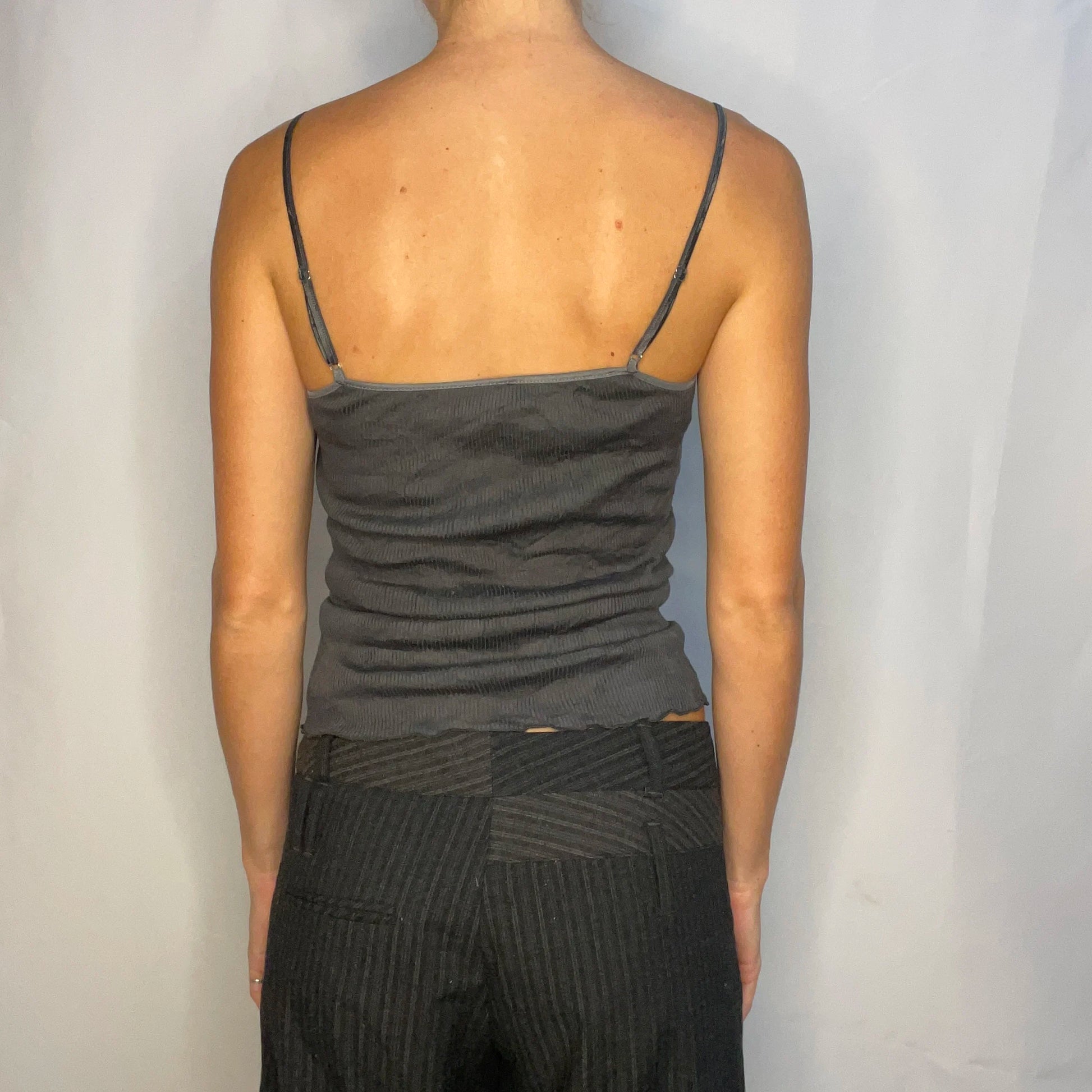 Vintage Gray Lace Tank Top