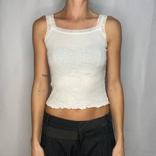 Vintage White Lace Tank Top