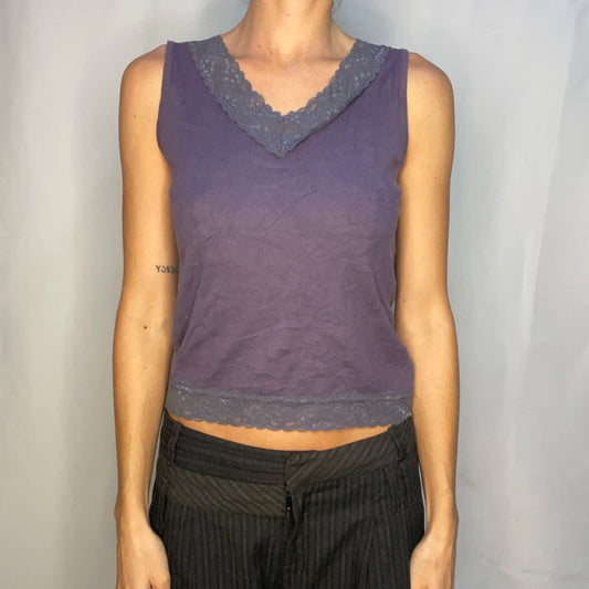 Vintage Purple Lace Tank Top
