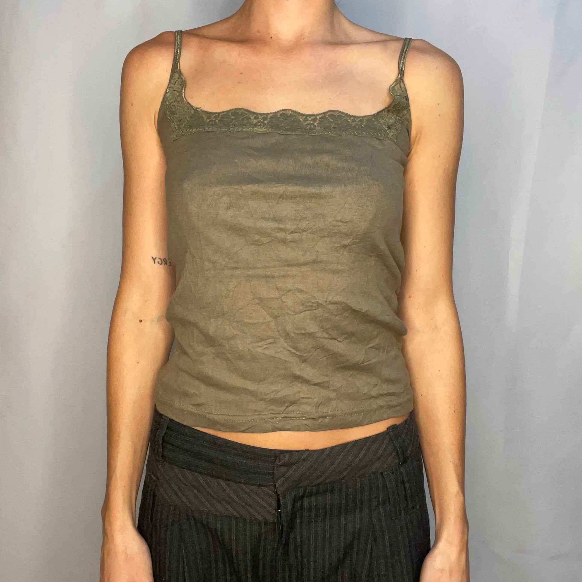Vintage Green Lace Tank Top