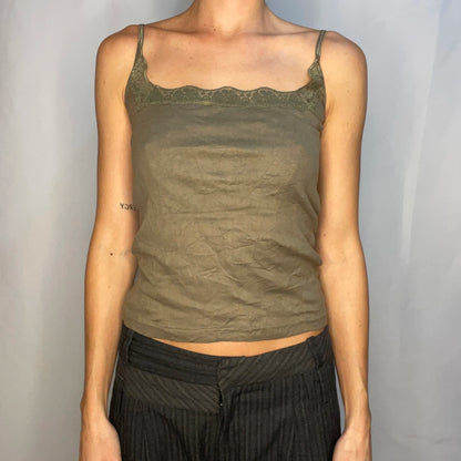 Vintage Green Lace Tank Top