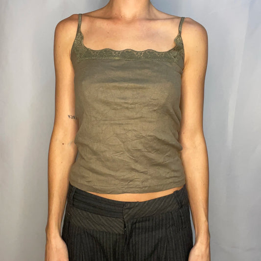 Vintage Green Lace Tank Top