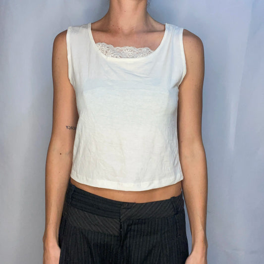 Vintage White Lace Tank Top