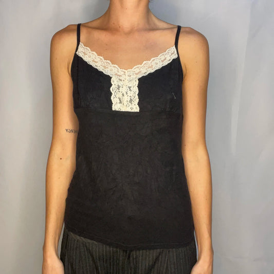 Vintage Black Lace Tank Top