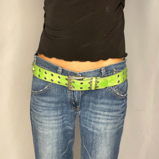 Vintage Green Eyelet Belt