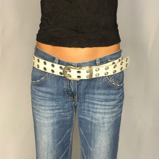 Vintage White Eyelet Belt