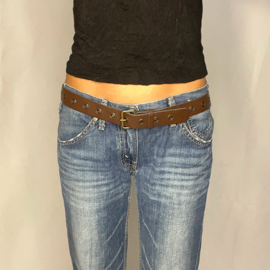 Vintage Brown Eyelet Belt
