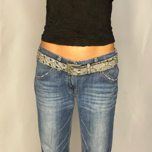 Vintage Snakeskin Eyelet Belt