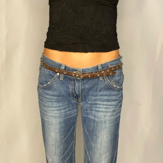 Vintage Studded Star Brown Belt
