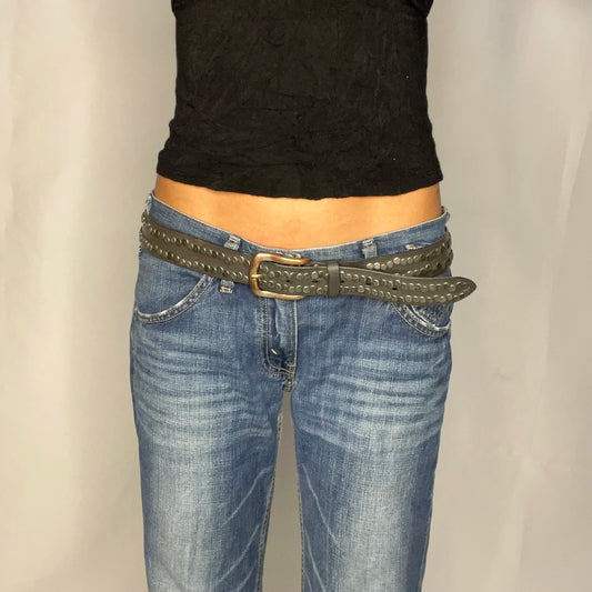 Vintage Studded Gray Belt