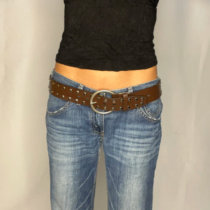 Vintage Studded Brown Belt