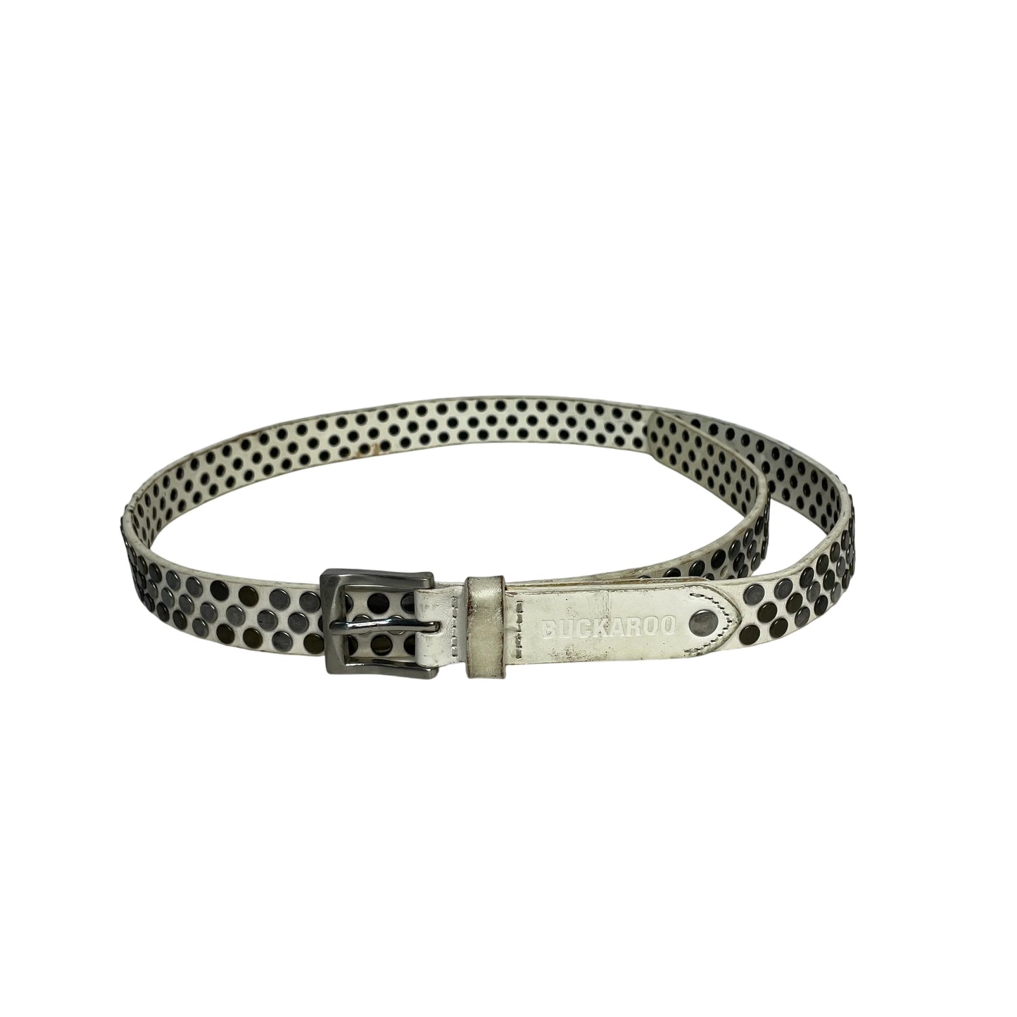 Vintage Buckaroo Studded White Belt