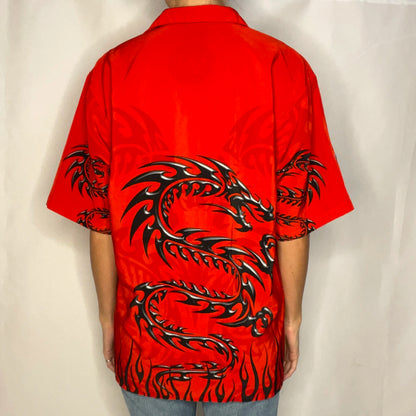 Vintage Tribal Dragon Red Shirt