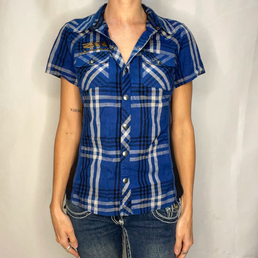 Vintage Harley-Davidson Blue Short Sleeve Shirt