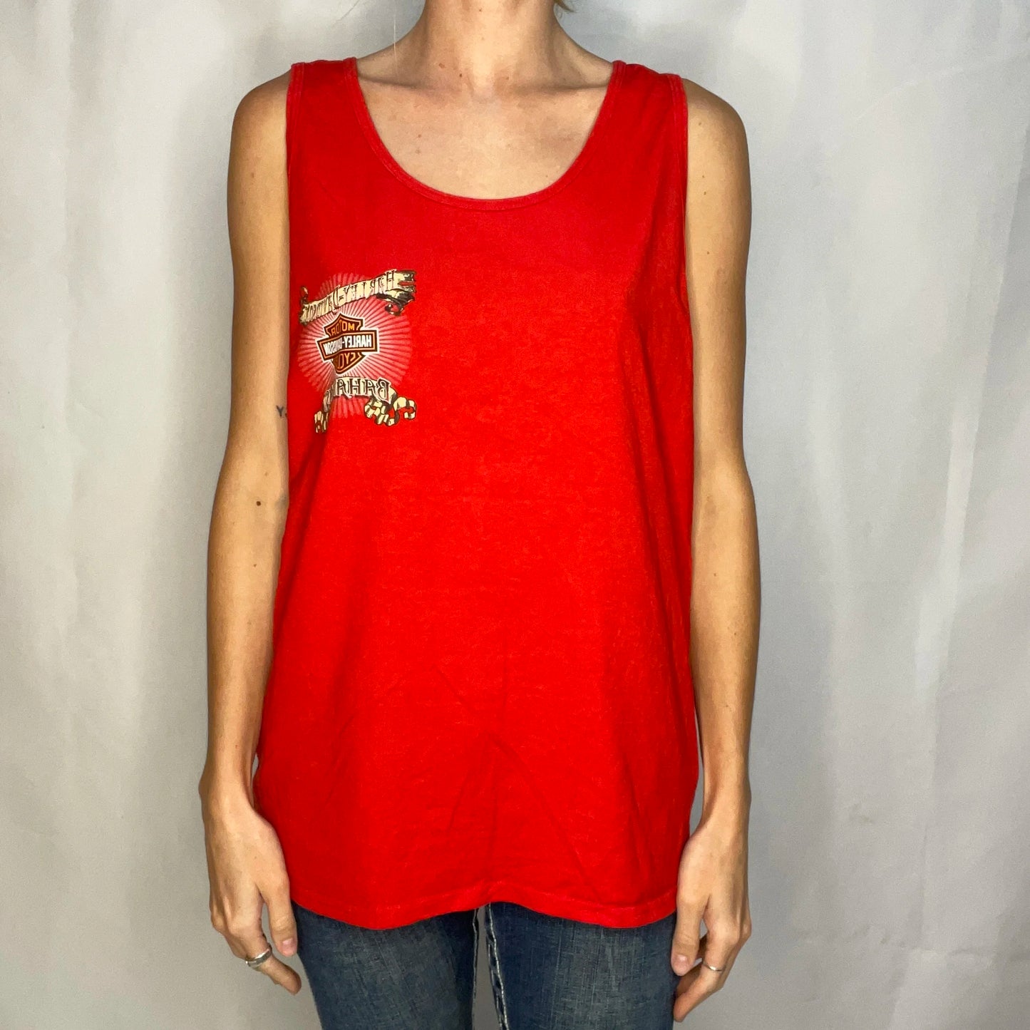Vintage Harley-davidson Red Tank Top