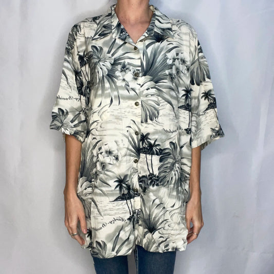 Vintage Harley-Davidson White Hawaiian Shirt