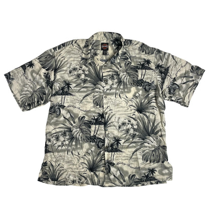 Vintage Harley-Davidson White Hawaiian Shirt