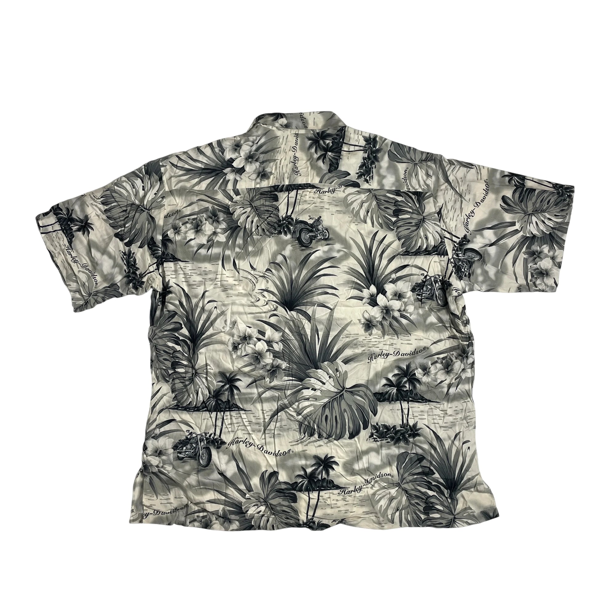 Vintage Harley-Davidson White Hawaiian Shirt