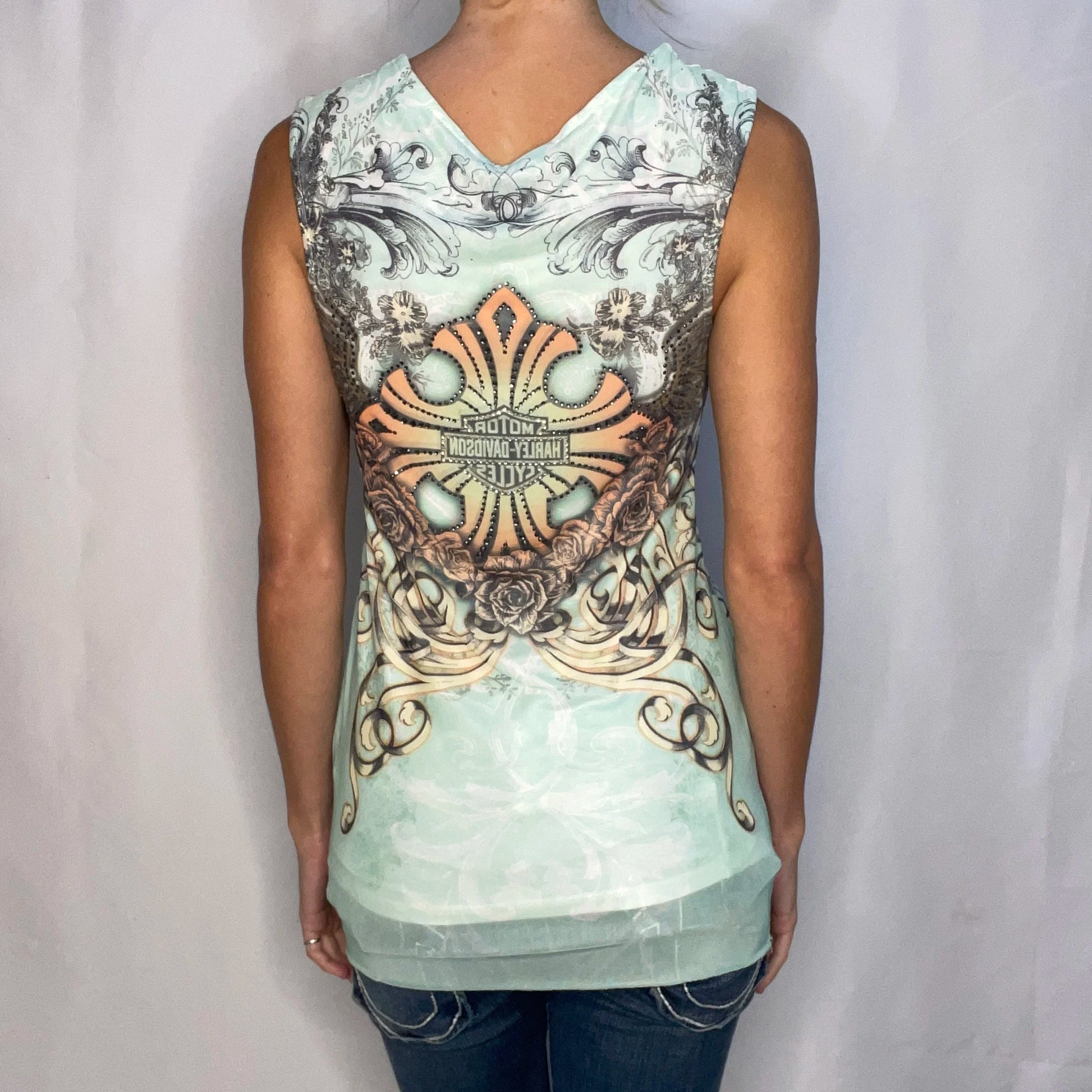 Vintage Harley-Davidson Green Tank Top