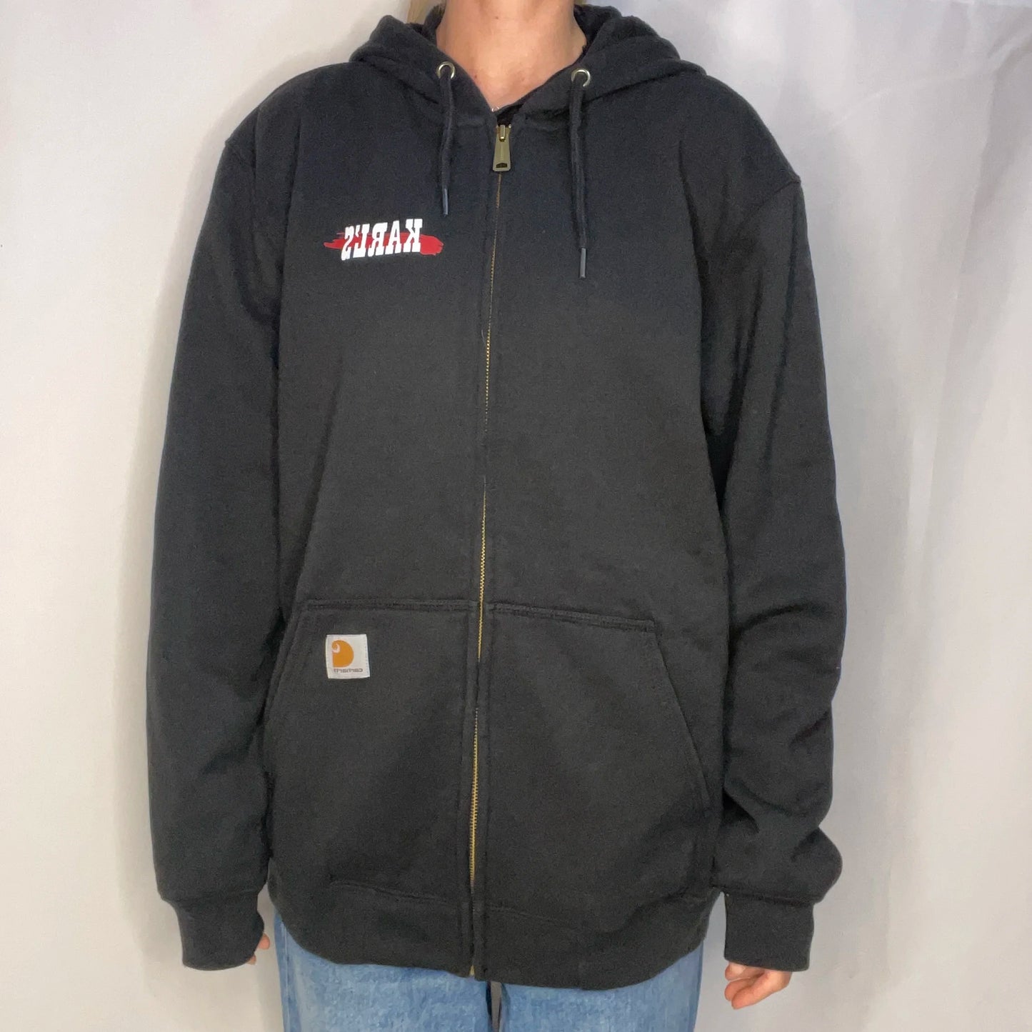 Vintage Carhartt Karl's Black Zip-up Hoodie