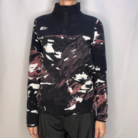 The North Face Black Patterned Fleece Jacket