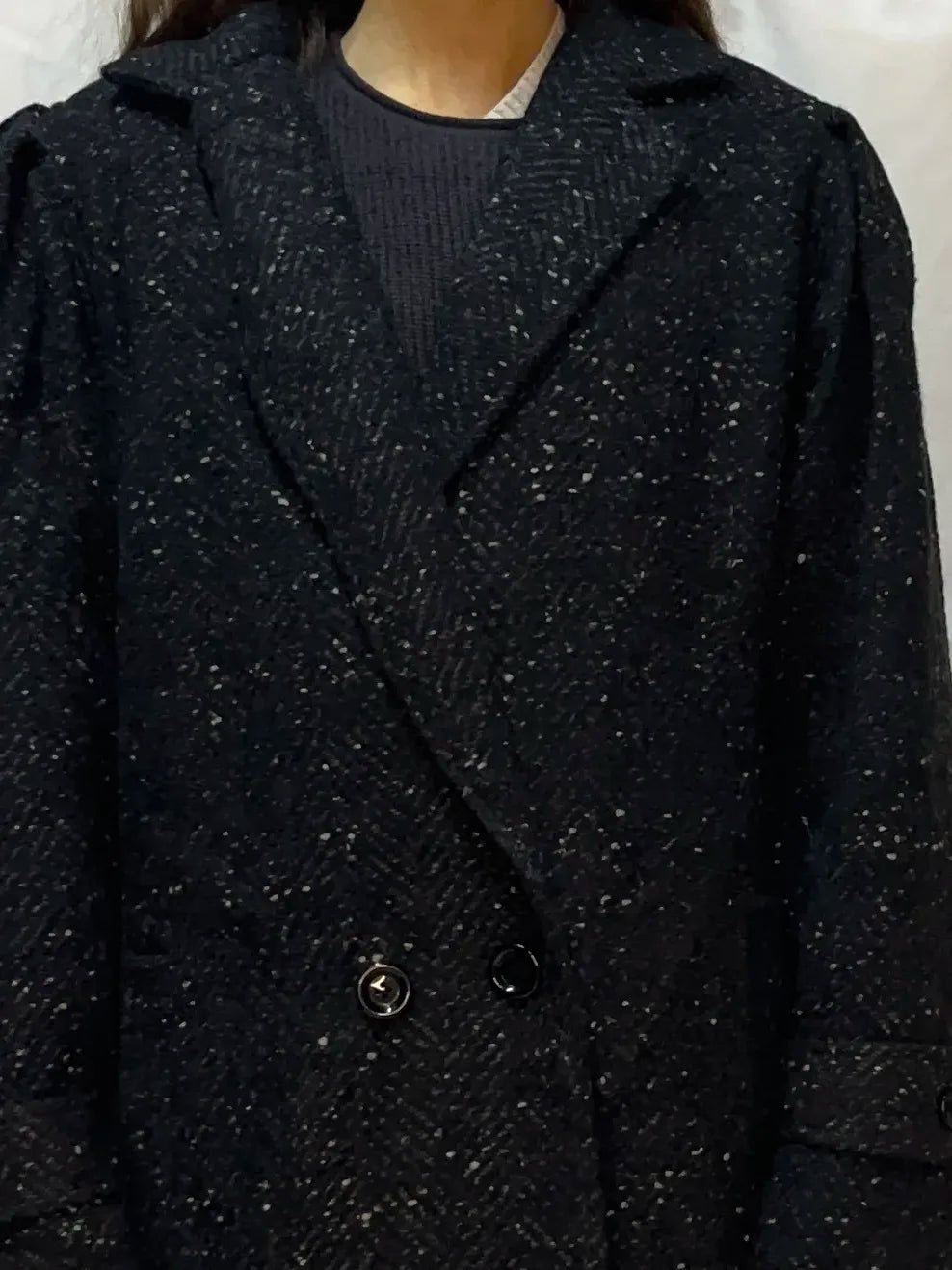 Vintage Saxton Hall Black Long Coat