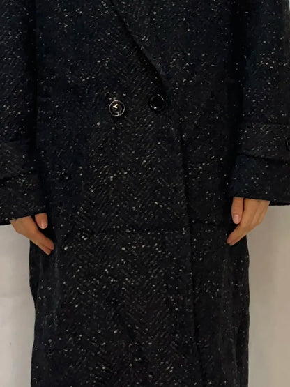 Vintage Saxton Hall Black Long Coat