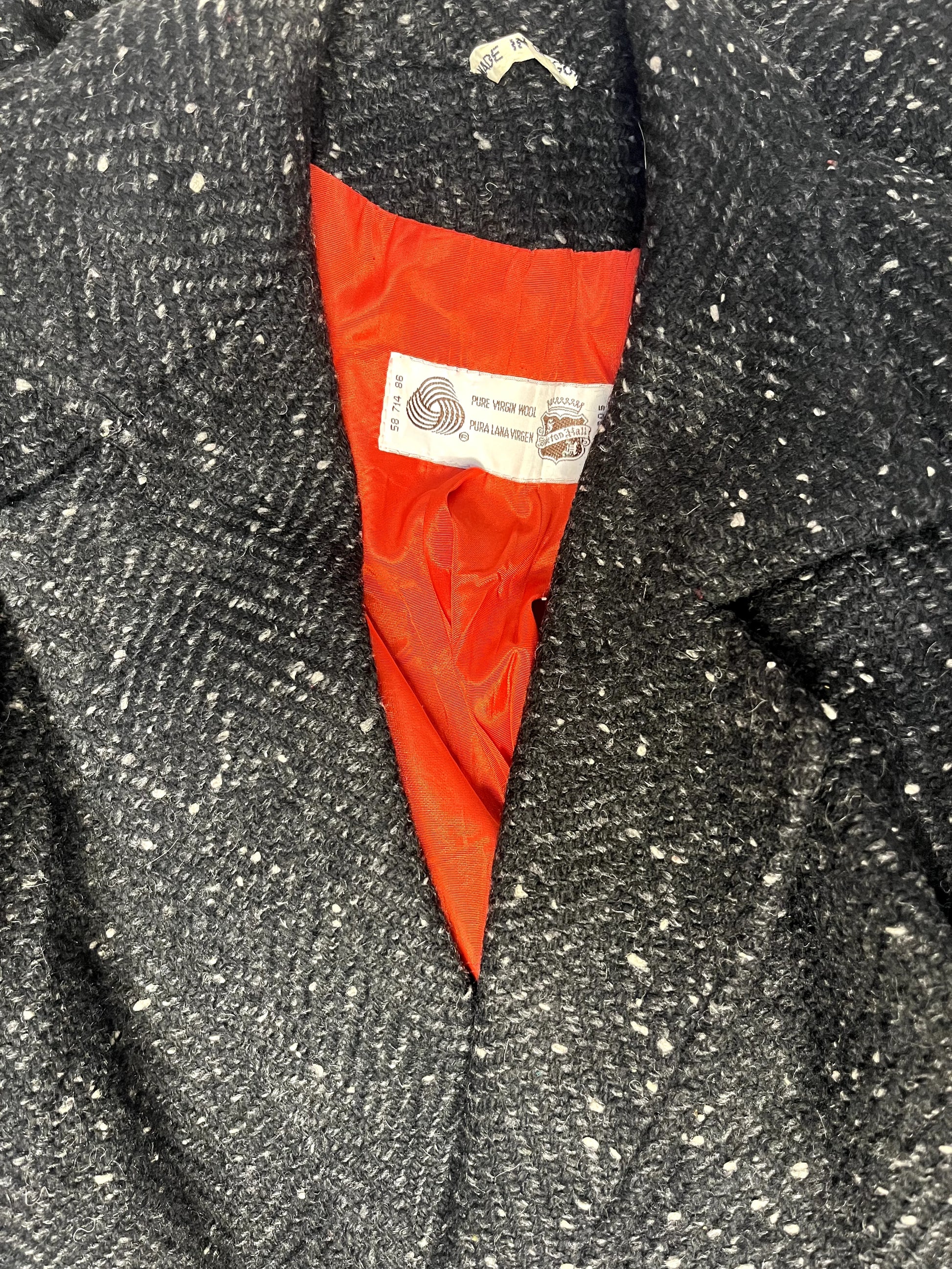 Vintage Saxton Hall Black Long Coat