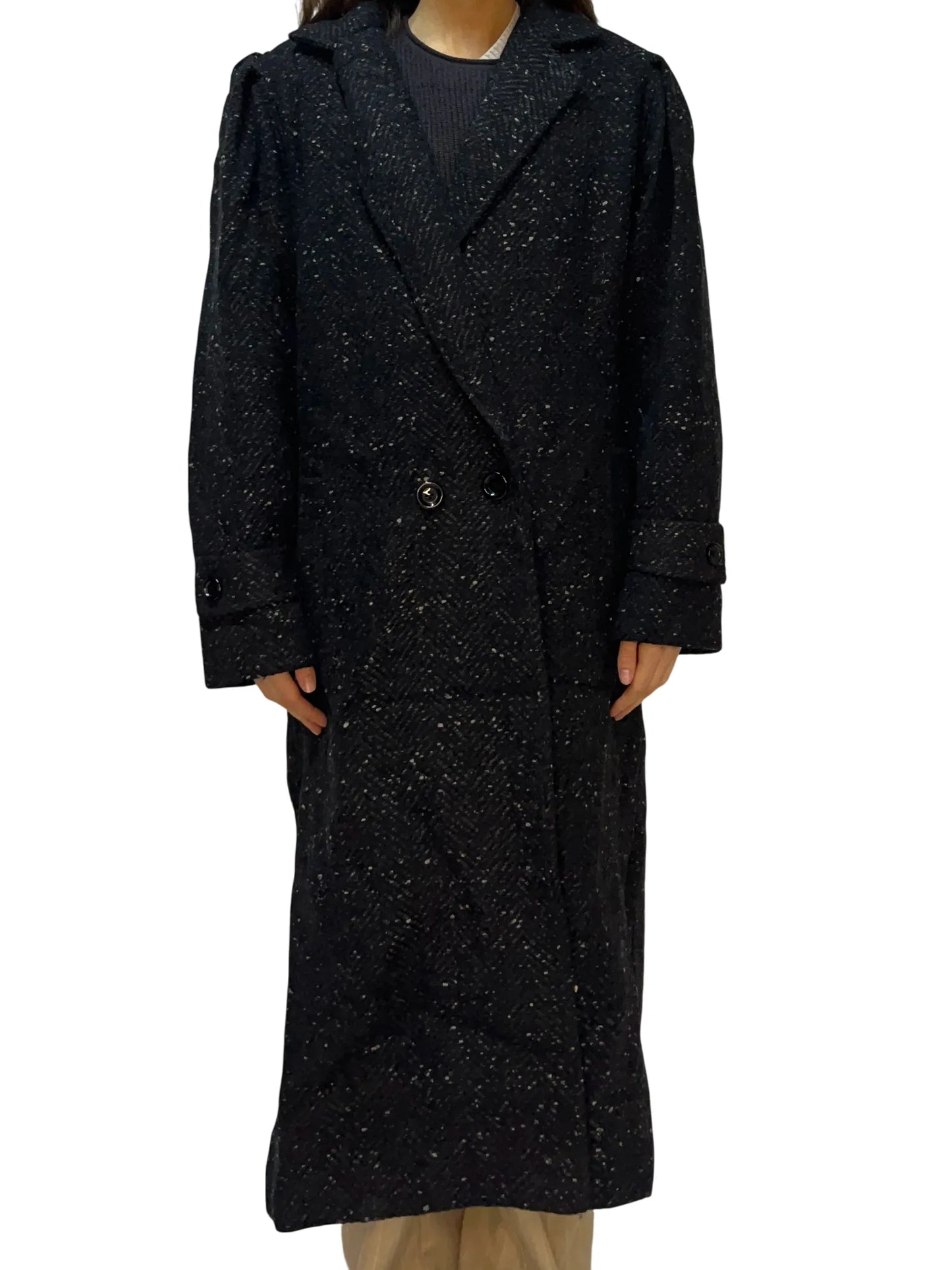Vintage Saxton Hall Black Long Coat