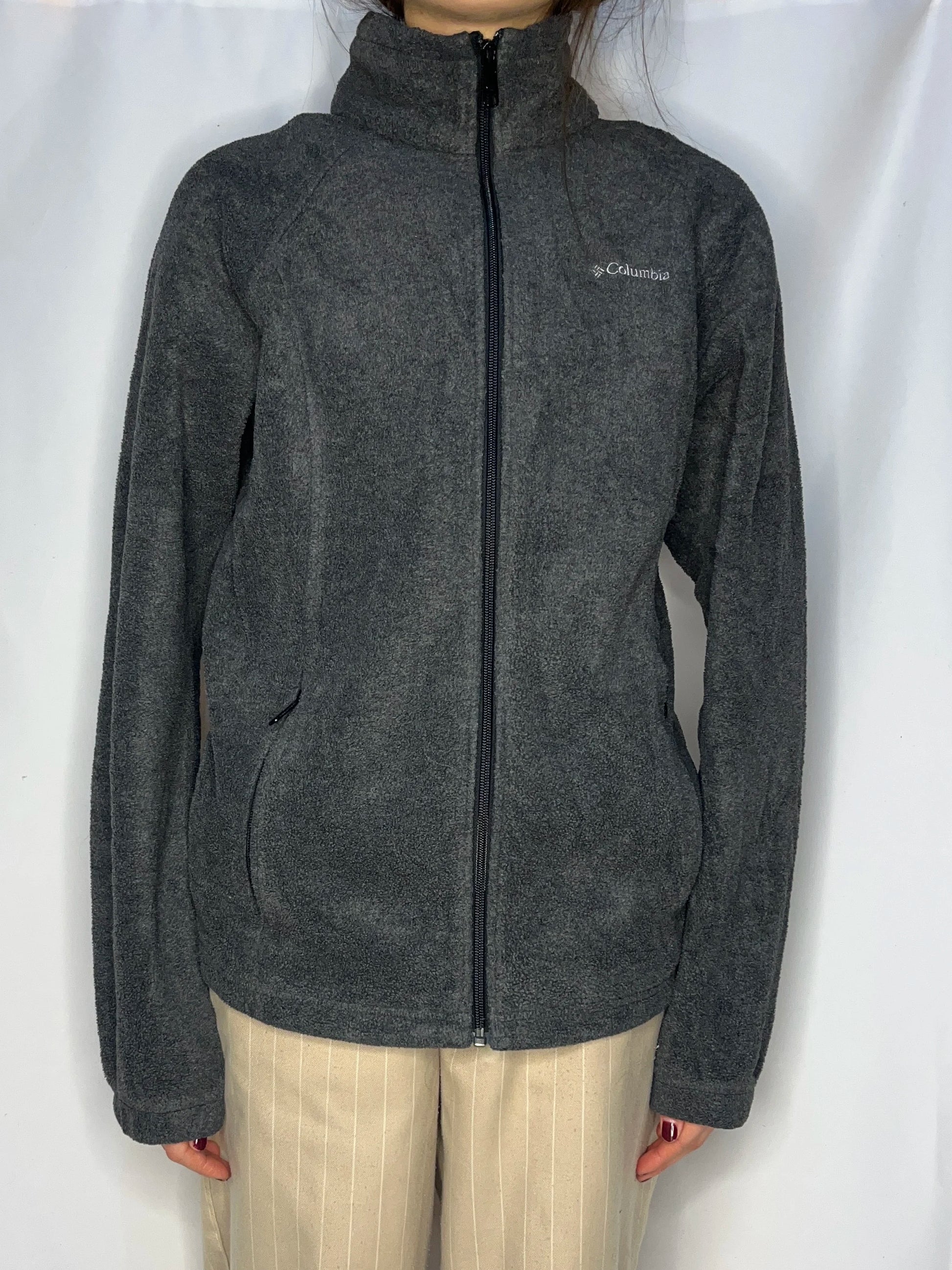 Vintage Columbia Gray Fleece Jacket